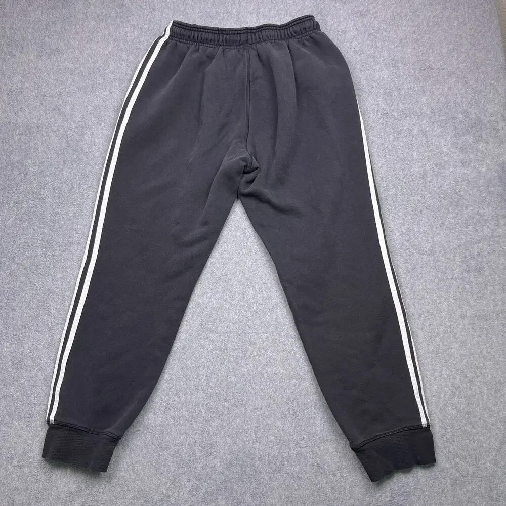 adidas sweatpants mens large black 3 stripe‎ jogger tapered